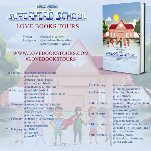 Mike Nero and the Superhero School Banner