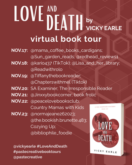 Tour Schedule of Love and Death by Vicky Earle