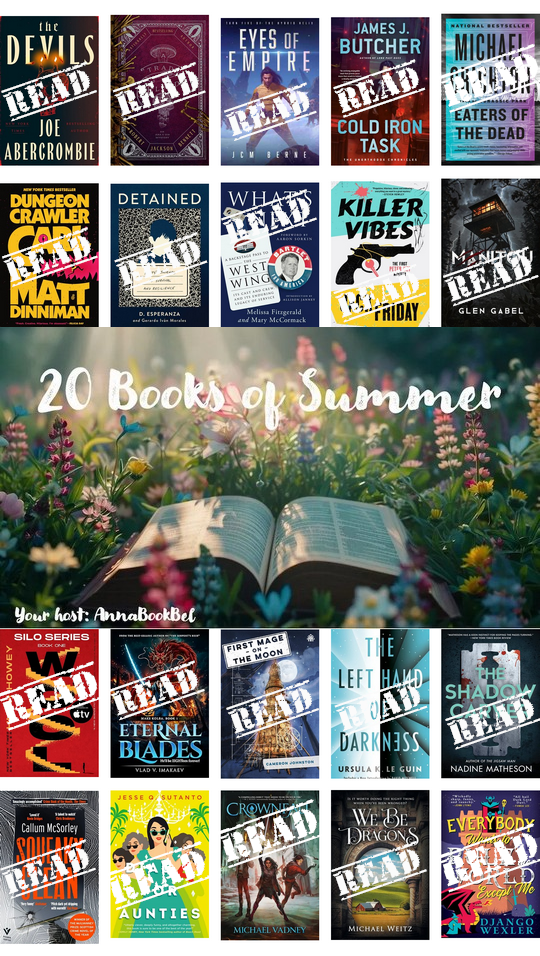 20 Books of Summer '26 Chart August Check-in