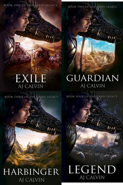 Covers of the books in The Caein Legacy by A.J. Calvin