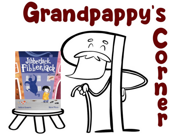 Grandpappy's Corner Logo with the Cover of Jibberjack, Fibberjack by Stefanie Gamarra