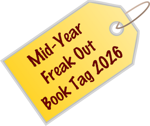 a generic-looking tag reading 'Mid-Year Freak Out Book Tag 2026'