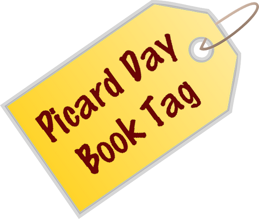 A Generic Looking Tag with the words 'Picard Day Book Tag'